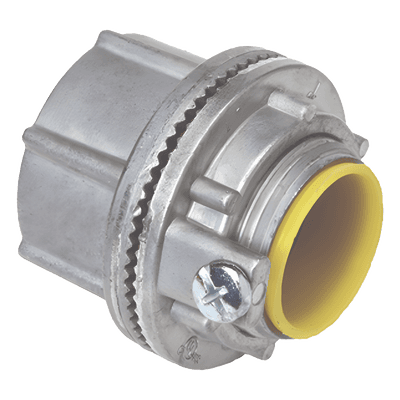 Conector Myers de Zinc  3/4" con Tornillo de Tierra.