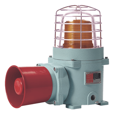 Combinación de baliza LED ámbar con sirena electrónica / 120 dB / ATEX / IP66 / 24 VCD / Zonas peligrosas