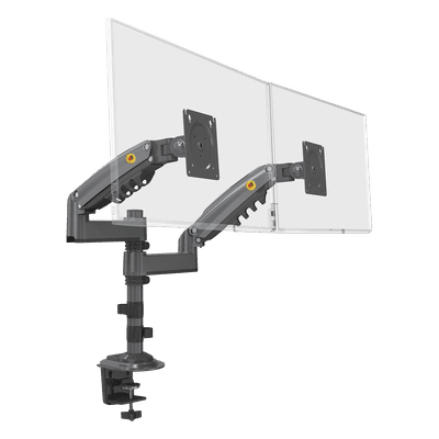 Montaje de Escritorio articulado para 2 monitores de 17 a 27" /  Soporta hasta 9kg por monitor / Vesa 75 x 75 / 100 x 100 / Acero / Rotación: 360°