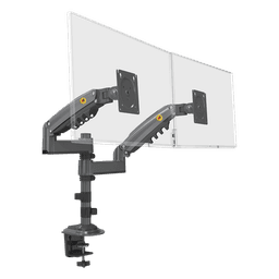 Montaje de Escritorio articulado para 2 monitores de 17 a 27" /  Soporta hasta 9kg por monitor / Vesa 75 x 75 / 100 x 100 / Acero / Rotación: 360°