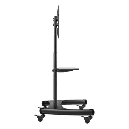 Soporte Móvil para Pantalla / 32" a 75" / Carga 45.5 kg (100 lbs) / VESA 200x200 a 600x400 mm / Altura Ajustable 1120-1520 mm (3.67 a 4.99 ft) / Base para Accesorios / 4 Ruedas 360°