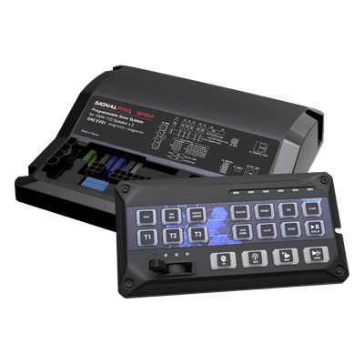 Sirena Vehicular de 200W de Potencia, Con Controlador de Panel Deslizante de 19 botones, indicador de flecha de tráfico de 6 LED, 12 Salidas Auxiliares