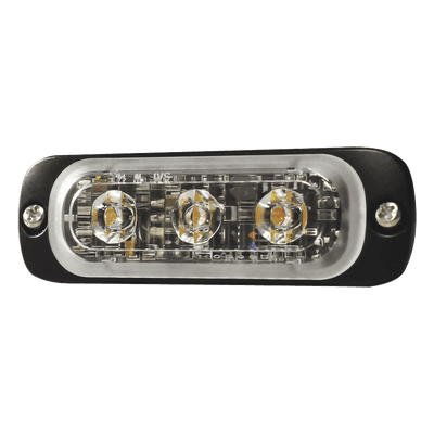 Luz Auxiliar de 3 LED, Ambar, Lente Transparente, SAE