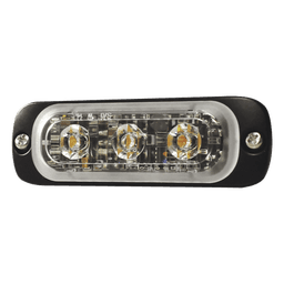 Luz Auxiliar de 3 LED, Ambar, Lente Transparente, SAE