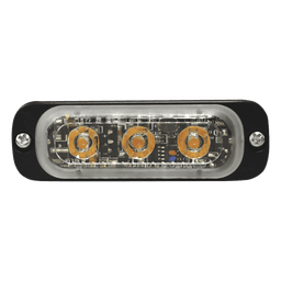 Luz Auxiliar de 3 LED, Ambar, Lente Transparente, SAE