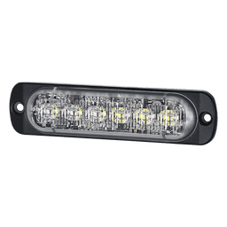 Luz Auxiliar de 12 LED, Rojo/Claro, Lente Transparente, SAE