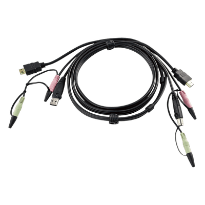  Cable KVM USB HDMI | Audio | 1.8m | Conexión de PC a Conmutador KVM | Compatible con Conmutadores ATEN