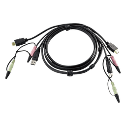  Cable KVM USB HDMI | Audio | 1.8m | Conexión de PC a Conmutador KVM | Compatible con Conmutadores ATEN