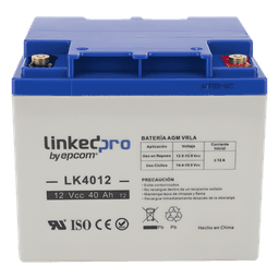 Batería de Respaldo AGM-VRLA / 12 V / 40 Ah / Terminales T2 / Vida Útil 5 Años / Certificación UL / Libre de Mantenimiento