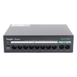 Switch PoE+ No Administrable / 8 Puertos PoE+ 10/100 / 2 Uplinks Gigabit / 110 W / Sin Ventilador / Protección 4 kV