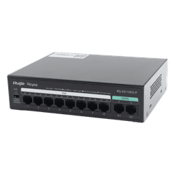 Switch PoE+ No Administrable / 8 Puertos PoE+ 10/100 / 2 Uplinks Gigabit / 110 W / Sin Ventilador / Protección 4 kV