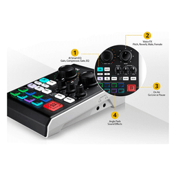 Mezclador de audio para pódcast con IA | MicLIVE™ de 6 canales