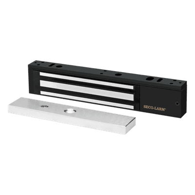 Chapa Magnética  600 Lbs / Led de Estatus / Color Negro /  Libre de Magnetismo Residual / Sensor de Adherencia / Diseño Elegante