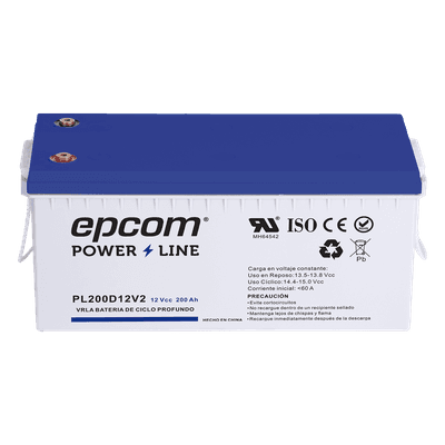 Batería de Respaldo AGM / 12 VCC / 200 Ah / Ciclo Profundo / Terminales T5 / Certificación UL