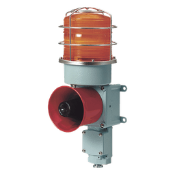 Torre de Señalización LED y Bocina / 5 Sonidos de Advertencia / 120 dB Máx. / IP66 / AC 120V / Ámbar / Aluminio / -30°C a +50°C