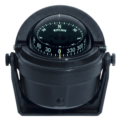 Brújula de Navegación Marítima Ritchie Voyager B-81R / Montaje en Bracket / CombiDial 3" (76 mm) / Iluminación NiteVu Verde / DirectiveForce Magnets / Escudo Solar Móvil / 100% Reparable