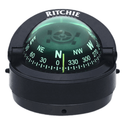 Brújula de Navegación Marítima Ritchie S-53 / Montaje en Bracket / Dial 2 3/4" (70 mm) / Iluminación Nocturna Verde / DirectiveForce Magnets / Construcción Compuesta Alta Temperatura / 100% Reparable