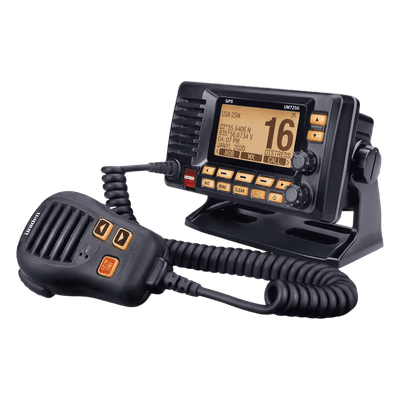 Radio Móvil Marino VHF / 25W RF / GPS Integrado / NMEA 2000 / DSC Clase D / IPX8 Sumergible / Negro