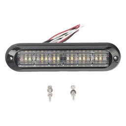 Luz Auxiliar / 18 LEDs / Tricolor Rojo/Claro/Ámbar / IP67 / Ultra Brillante / 142.6×36×14 mm