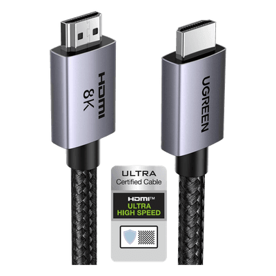 Cable HDMI 2.1 / 8K@60Hz / 48Gbps / 2m (6.56 pies) / HDR10+ / eARC / Aluminio / Nylon trenzado