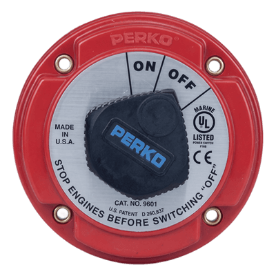 Interruptor de Desconexión de Batería Marina / 250 A Continuos / 360 A Intermitentes / 6-32 VCC / Encendido Protegido / Desconexión de Alternador / Bloqueo con Llave
