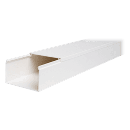 Canaleta de PVC / 45 mm x 77 mm x 2.5 m (8.2 ft) / Autoextinguible / Resistente a UV y Humedad / Rango -5°C a +65°C