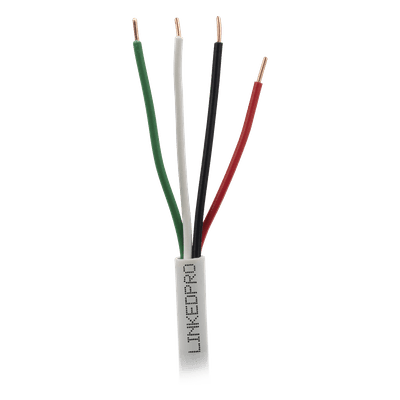 Cable para Alarma / 4x18 AWG / Bobina 305 m (1000 ft) / Clasificación CM / Cobre Sólido / Blanco