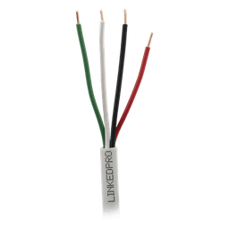 Cable para Alarma / 4x18 AWG / Bobina 305 m (1000 ft) / Clasificación CM / Cobre Sólido / Blanco