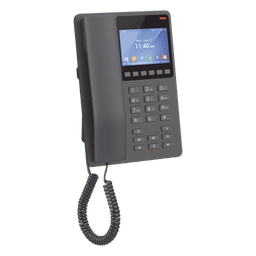 Teléfono IP Hotelero / Pantalla LCD Color / 2 Líneas SIP / Wi-Fi 6 Doble Banda / Codec Opus / USB-C Carga Rápida