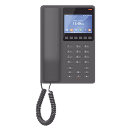 Teléfono IP Hotelero / Pantalla LCD Color / 2 Líneas SIP / Wi-Fi 6 Doble Banda / Codec Opus / USB-C Carga Rápida