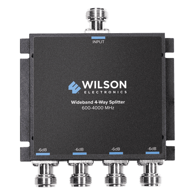 Divisor de potencia de 4 salidas, 50 Ohm, 600-4000MHz con conectores N-Hembra.