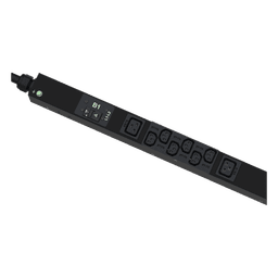 PDU Monitoreable / 24 Salidas (18 C13 + 6 C19) / Entrada NEMA L21-30P / 208 Vca / 30 A / Monitoreo de Energía y Ambiente / Pantalla OLED / Vertical