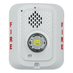 Sirena con Estrobo LED / Montaje en Pared / 2 Hilos / Candela Seleccionable 15-185 cd / Compatible SpectrAlert