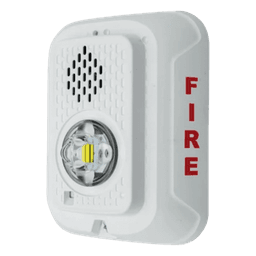 Sirena con Estrobo LED / Montaje en Pared / 2 Hilos / Candela Seleccionable 15-185 cd / Compatible SpectrAlert