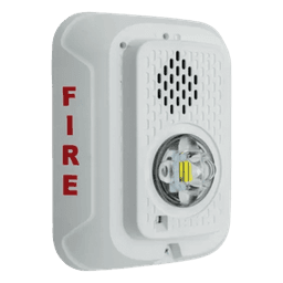 Sirena con Estrobo LED / Montaje en Pared / 2 Hilos / Candela Seleccionable 15-185 cd / Compatible SpectrAlert