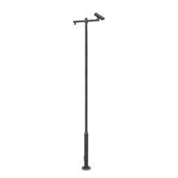 Poste Seccionado para Videovigilancia / 6 m (19.7 ft) / 4 Secciones / Base Ø 140 mm / Soporte PTZ / IP66