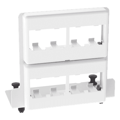 Patch Panel de 8 Puertos Mini-Com, Para Uso con Gabinetes Multipropósito, de Instalación a Presión, Color Blanco