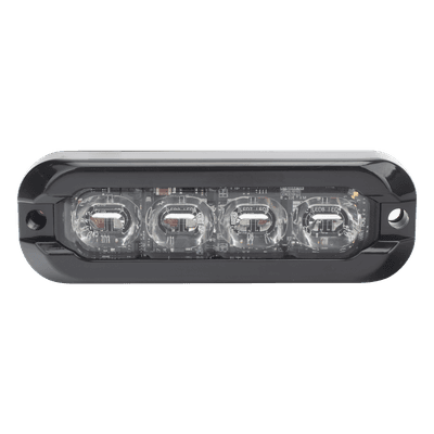 Luz Auxiliar Flexible 8 LED, Rojo / Azul, Bisel Negro, Lente Transparente