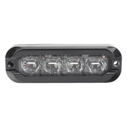 Luz Auxiliar Flexible 8 LED, Rojo / Azul, Bisel Negro, Lente Transparente