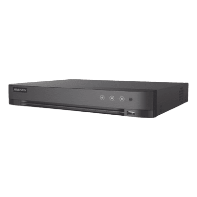 DVR Pentahíbrido / 4 Canales TurboHD + 1 IP / 2 Megapixel 1080p Lite / AcuSense Lite / Audio Bidireccional Coaxitron / H.265+ / 1 Bahía HDD 4 TB / Salida HDMI y VGA Full HD
