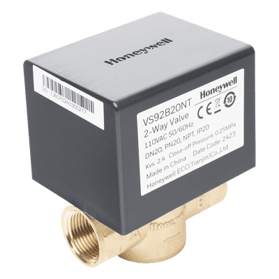 Válvula de control eléctrica de 2 vías para fancoil, retorno por resorte, normalmente cerrada, 110 V CA, DN20 (3/4"), conexión NPT