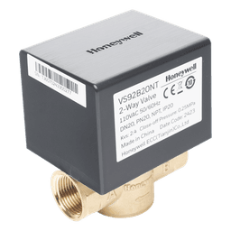 Válvula de control eléctrica de 2 vías para fancoil, retorno por resorte, normalmente cerrada, 110 V CA, DN20 (3/4"), conexión NPT