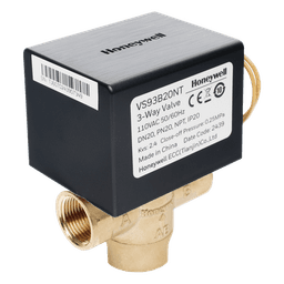 Válvula de control eléctrica de 3 vías para fancoil, retorno por resorte, normalmente cerrada, 110 V CA, DN20 (3/4"), conexión NPT
