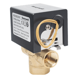 Válvula de control eléctrica de 3 vías para fancoil, retorno por resorte, normalmente cerrada, 110 V CA, DN20 (3/4"), conexión NPT