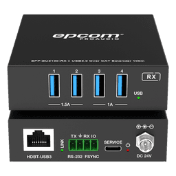 Extensor USB 3.0 | Hasta 100 m por CAT6a | PoC Bidireccional 24 Vcc | RS-232 | 4x USB-A 