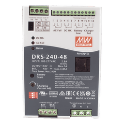 Fuente de Poder Industrial de 240W con Cargador de Baterías, salida 48Vcc, 5A, para montaje Riel Din