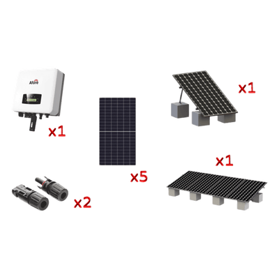 Kit Solar Interconexión / 3kW / 220Vca / 5 Paneles 645W / Montaje 6 Módulos / WiFi / Protección Tipo III