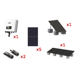 Kit Solar Interconexión / 3kW / 220Vca / 5 Paneles 645W / Montaje 6 Módulos / WiFi / Protección Tipo III