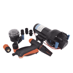 Bomba de Alta Presión / 19 LPM (5 GPM) / 70 PSI / 12 Vcd / Autocebante 2.4 m (7.9 ft) / IPX6 / 5 Cámaras