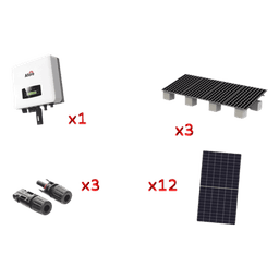 Kit Solar Interconexión / 12 Módulos 645 W / Inversor 7 kW / 220 Vca / Eficiencia 98.4% / WiFi / Protección Tipo III